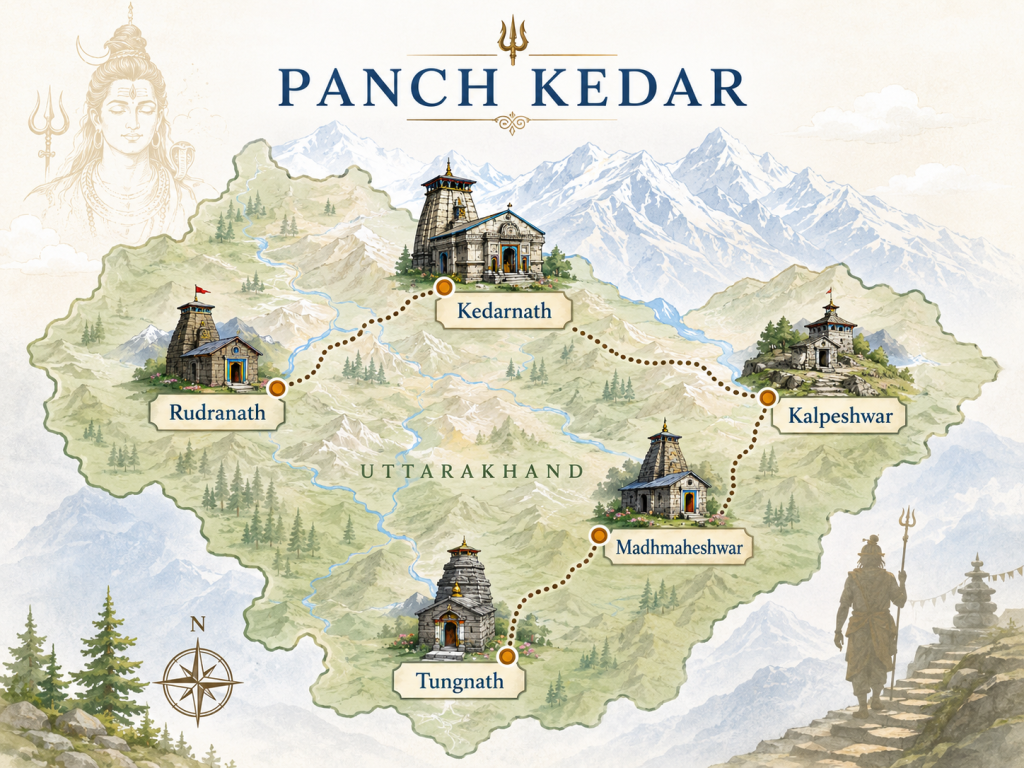 Panch Kedar temples connected with Lord Shiva and the Pandavas