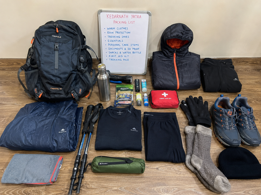 Clothing and footwear essentials for Kedarnath Yatra