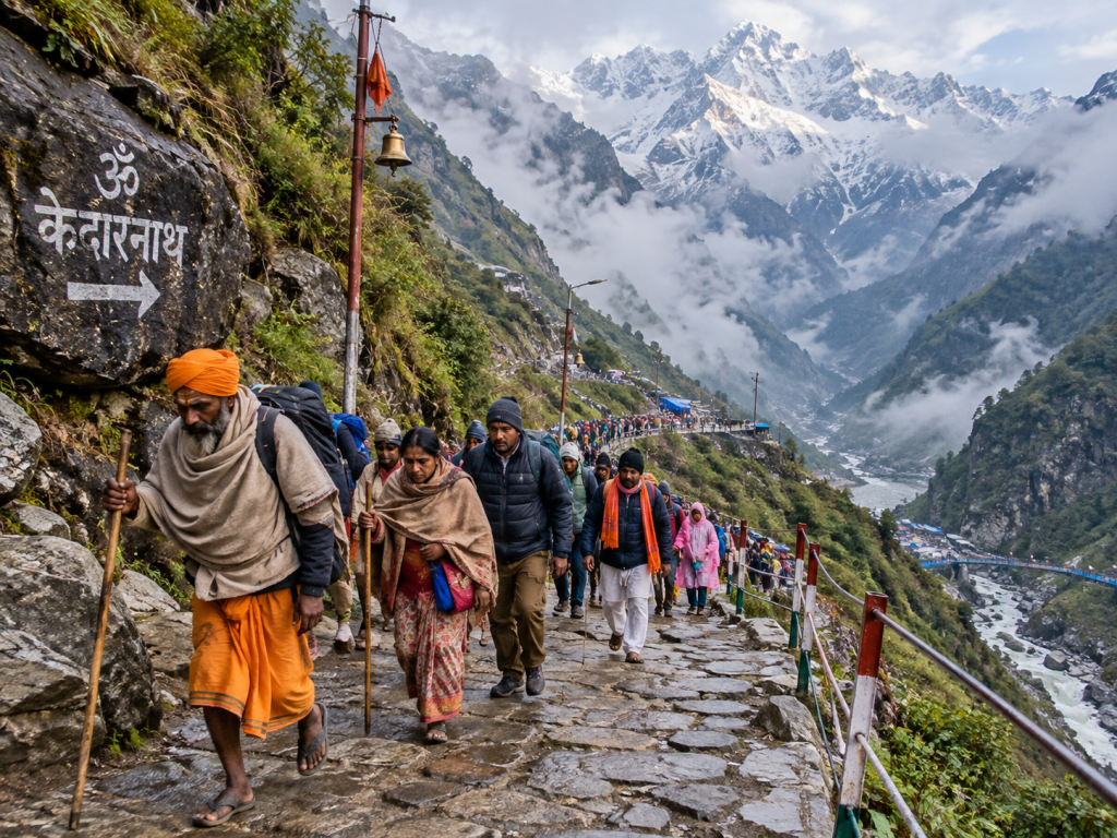 Gaurikund to Kedarnath trek during Kedarnath Yatra